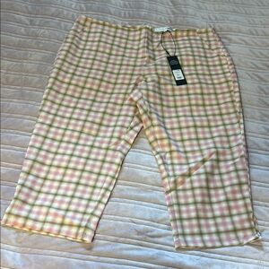 Fashion Nova Plaid Pants - Pink and Yellow